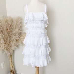 Lilly Pulitzer Olive Ruffle & Lace Tiered Dress